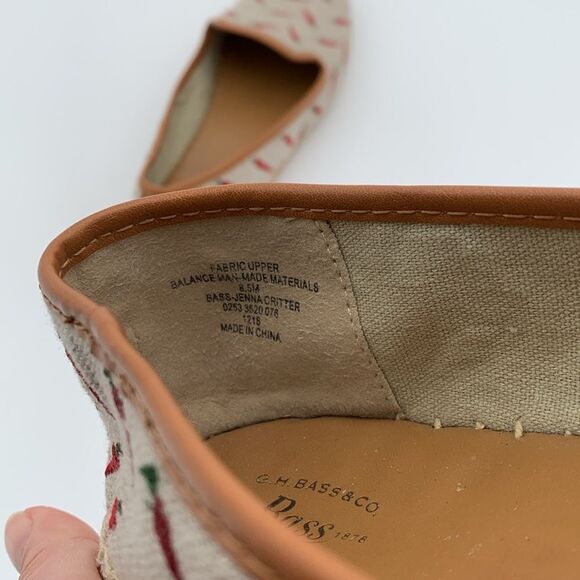 GH Bass Co chili pepper embroidered slip on espadrilles flats size 8.5 - Picture 11 of 11